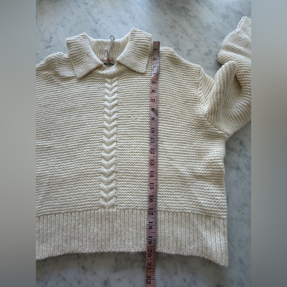 NWOT Marine Layer Everly Cable Knit Sweater Polo - Picture 9 of 9